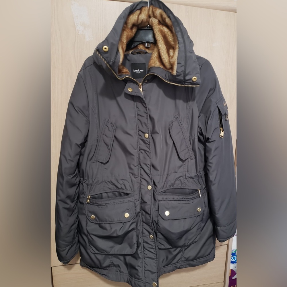 bebe Women's Winter Hooded (Faux Fur) Jacket